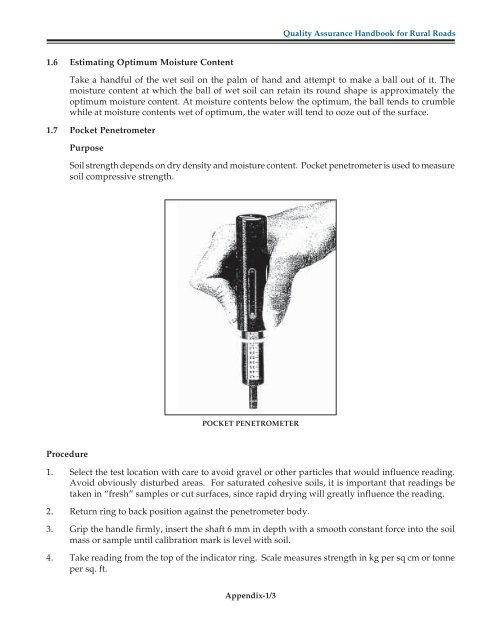 Quality Assurance Handbook for Rural Roads Volume-I - pmgsy