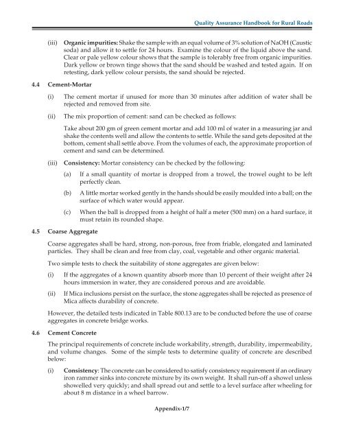 Quality Assurance Handbook for Rural Roads Volume-I - pmgsy