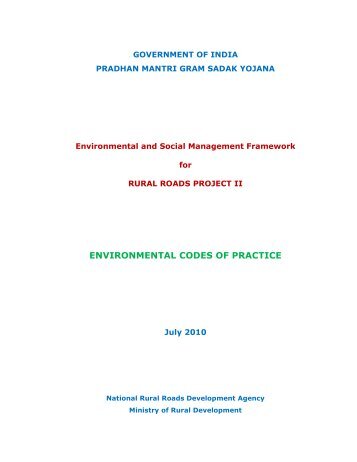 ENVIRONMENTAL CODES OF PRACTICE - pmgsy