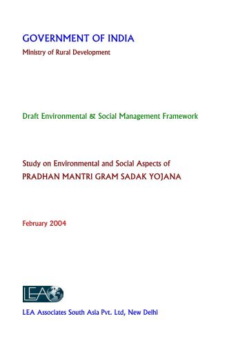 Draft Environment and Social Management Framework - pmgsy