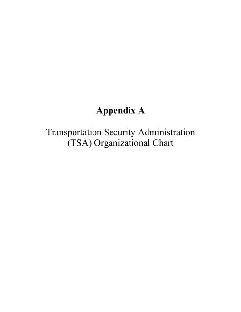 Tsa Organizational Chart