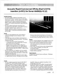 Acoustic Rapid Commercial Off-the-Shelf (COTS) Insertion (A-RCI ...