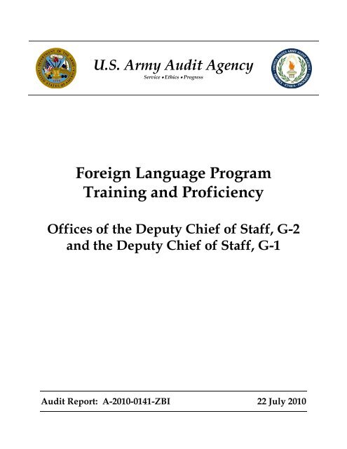 Foreign Language Program Training and Proficiency