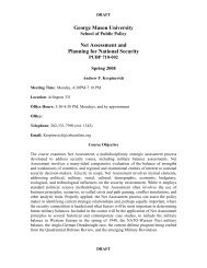Net Assessment and Planning for National Security - George Mason ...