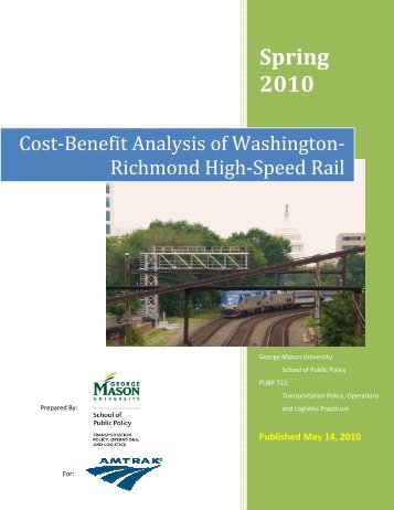 Cost Benefit Analysis of Washington-Richmond High-Speed Rail