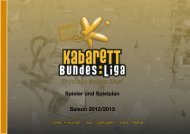 Spielplan der Kabarett-Bundesliga für die Saison 2012