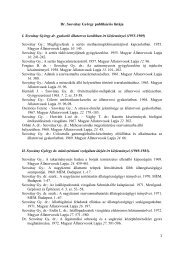 Dr. Szovátay György publikációs listája I. Szovátay György dr ...