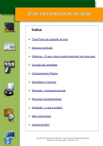 Dicas para Produção de Aulas - Portal do Professor - Ministério da ...