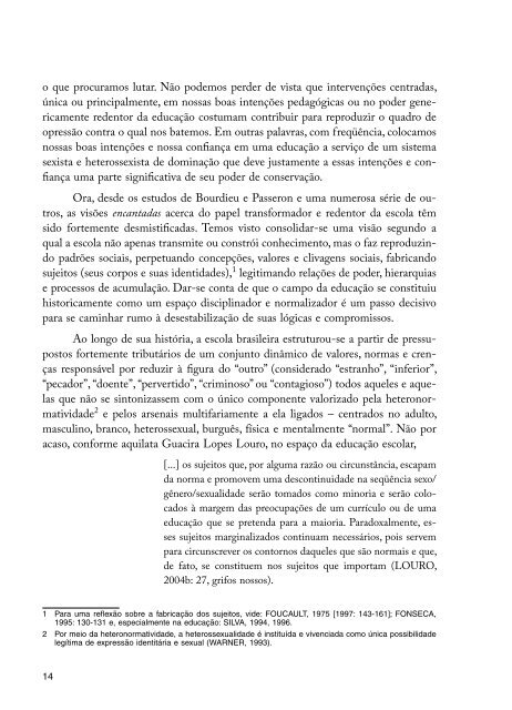 Diversidade Sexual na Educação: problematizações sobre a ...