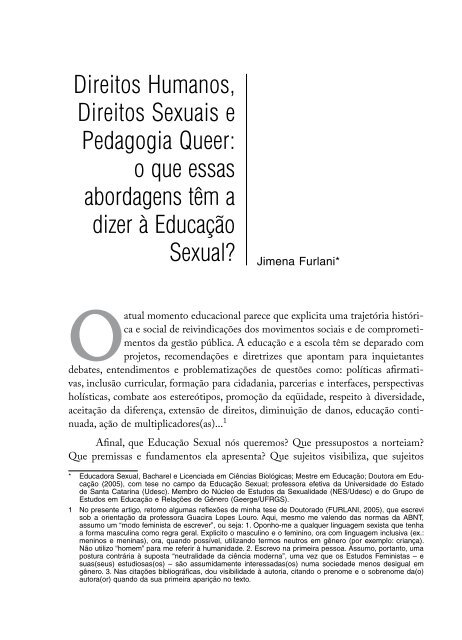 Diversidade Sexual na Educação: problematizações sobre a ...