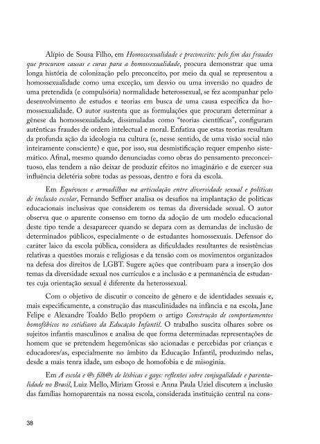 Diversidade Sexual na Educação: problematizações sobre a ...