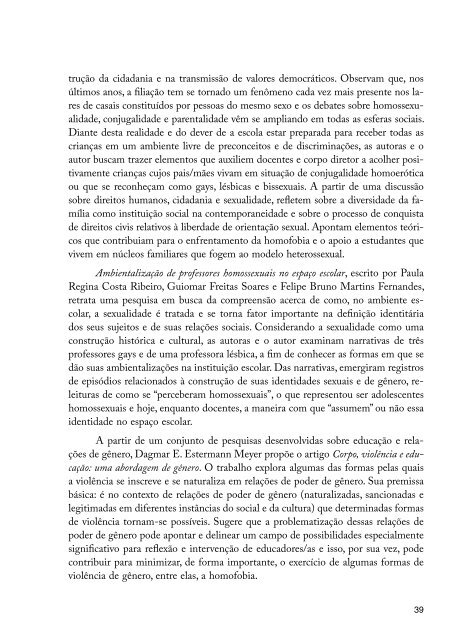 Diversidade Sexual na Educação: problematizações sobre a ...