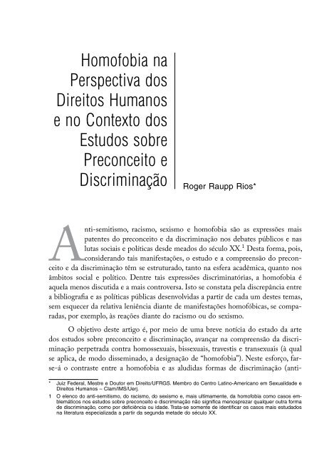 Diversidade Sexual na Educação: problematizações sobre a ...