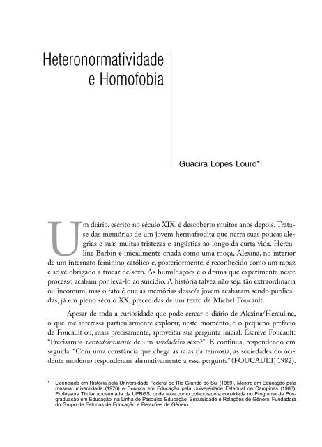 Diversidade Sexual na Educação: problematizações sobre a ...