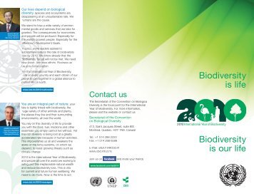 International Year of Biodiversity Brochure - Convention on ...