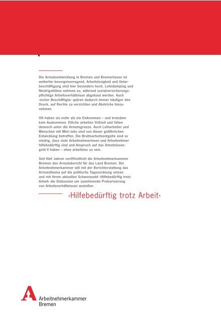 Armutsbericht 2006 - bei der Arbeitnehmerkammer Bremen