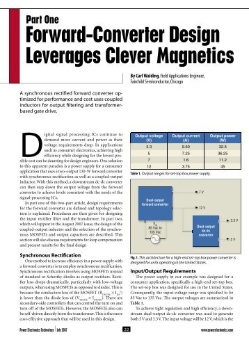 Forward-Converter Design Leverages Clever ... - Power Electronics