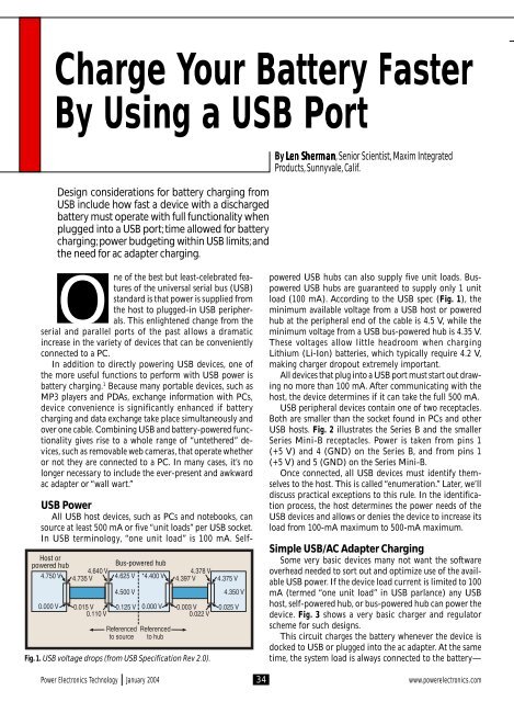 Charge Your Battery Faster By Using a USB Port - Power Electronics