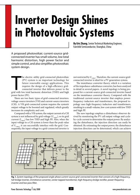 Inverter Design Shines In Photovoltaic Systems Power Electronics Inverter Design Shines In Photovoltaic Systems Power Electronics