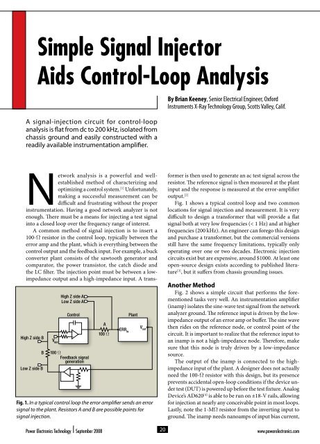 Simple Signal Injector Aids Control-Loop Analysis - Power Electronics