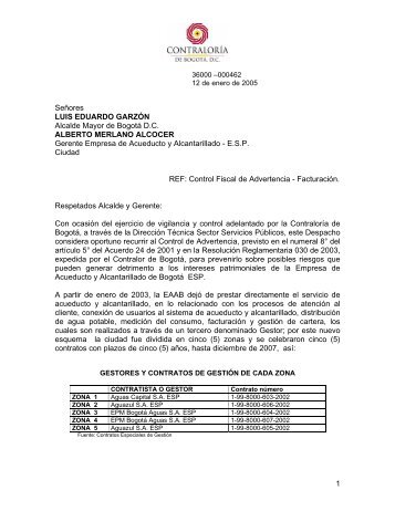 Facturacion EAAB SA ESP - Contraloria