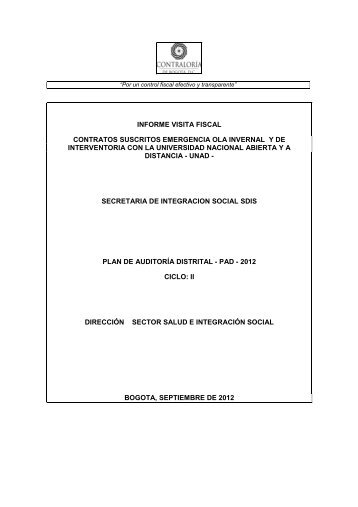 INFORME VISITA FISCAL SDIS .- OLA INVERNAL - Contraloria