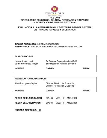 Evaluacion a la Administracion y Sostenibilidad del Sistema ... - PQR