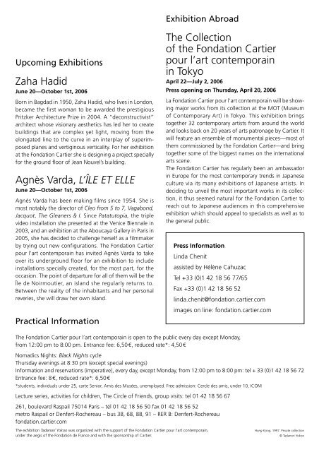 DP ANG (PDF) 09/03/06 - Fondation Cartier pour l'art contemporain ...