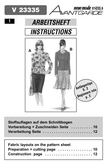 ARBEITSHEFT INSTRUCTIONS - PrintSew