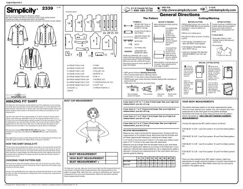 2339 General Directions - PrintSew