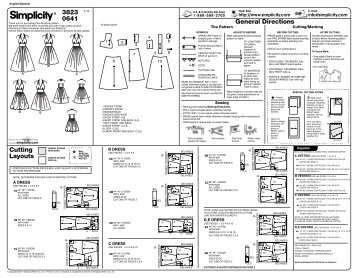 3823 0641 Cutting Layouts General Directions - PrintSew