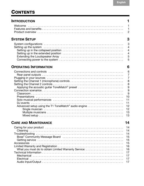 L1 Compact Owners Guide - Bose