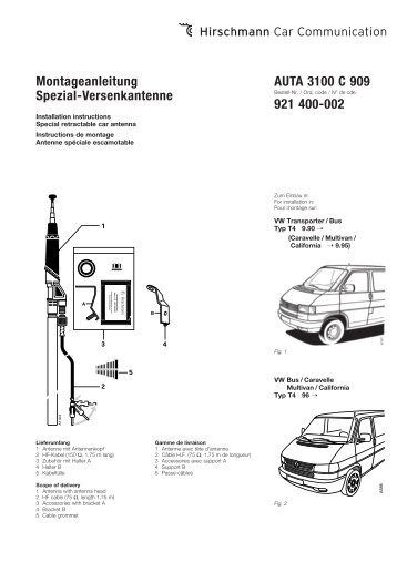 Montageanleitung Spezial-Versenkantenne AUTA 3100 C 909 921 ...