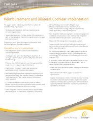 Reimbursement And Bilateral - For professionals - Cochlear Americas
