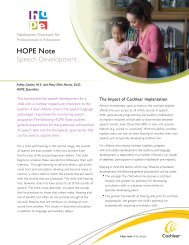 HOPE Note - For professionals - Cochlear Americas