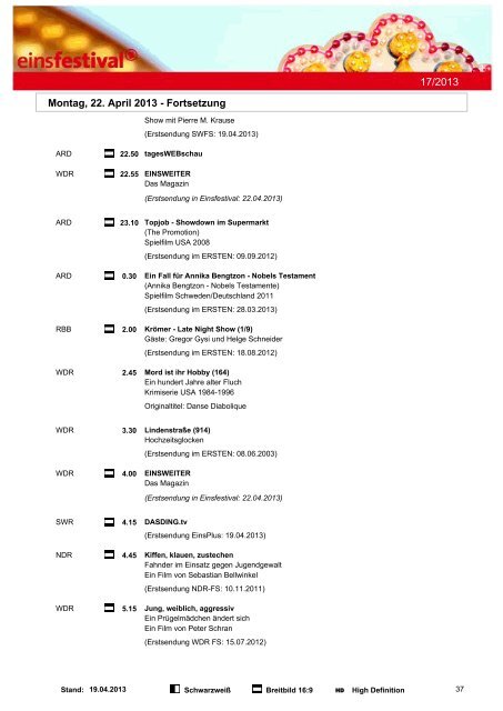 Programmwoche 17/2013 - programm.ARD.de - ARD