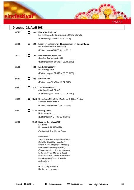 Programmwoche 17/2013 - programm.ARD.de - ARD