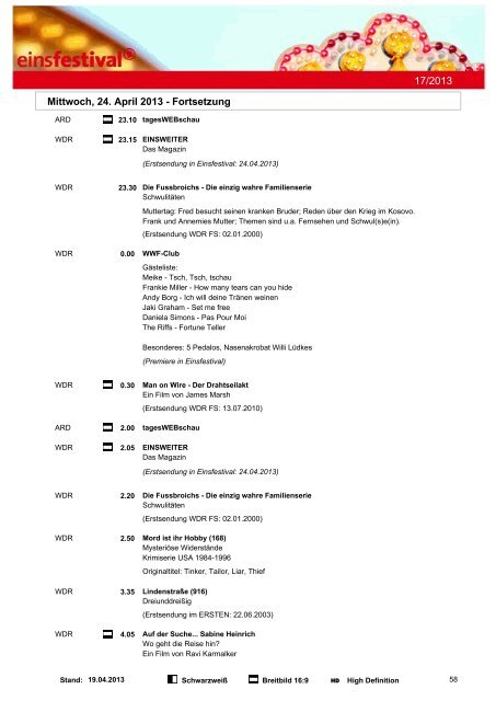 Programmwoche 17/2013 - programm.ARD.de - ARD