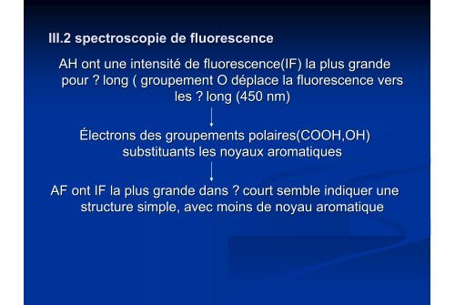 En relation avec Milori,spectre d'émission de fluorescence