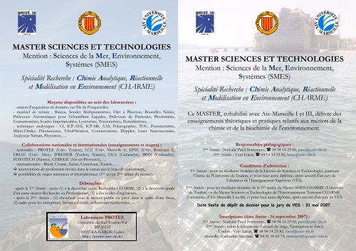 master sciences et technologies master sciences et technologies