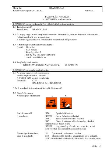 Biztonsági adatlap letöltés