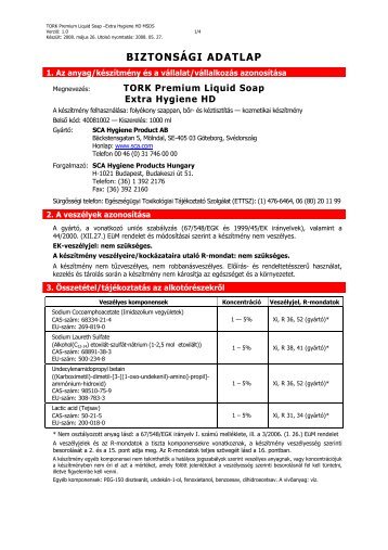 Extra Hygiene HD MSDS