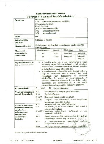 WUNDER-PTF-por alakú tisztító-fertőtlenítőszer - Protvik Bt.