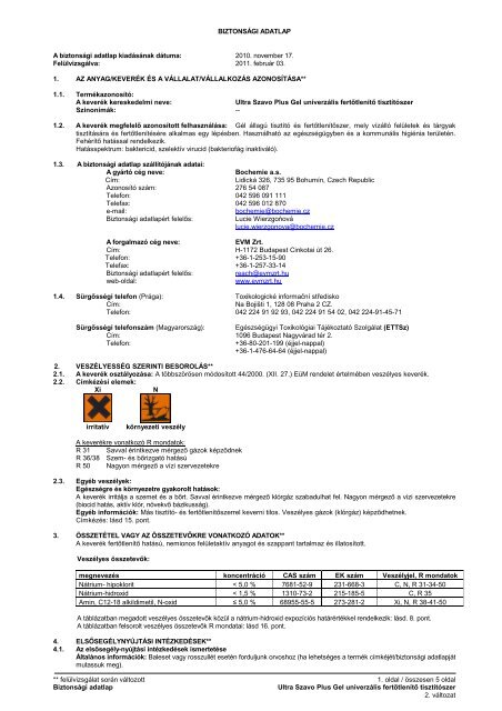 Ultra Szavo Plus Gel univerzális fertőtlenítő tisztítószer…