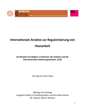 Internationale Ansätze zur Regularisierung von Hausarbeit am ...