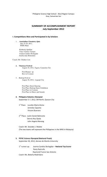 Enrollment Form - PSHS-BRC - Philippine Science High School