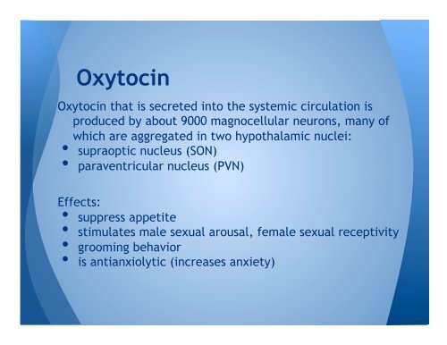 Role of OT in Maternal Behavior