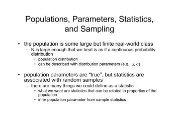 Populations, Parameters, Statistics, and Sampling
