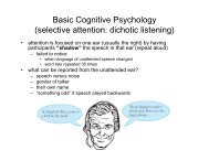 Basic Cognitive Psychology (selective attention: dichotic listening)