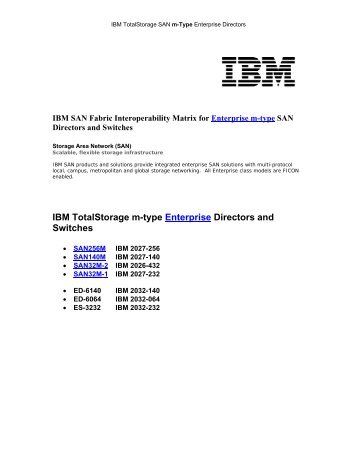 IBM TotalStorage m-type Enterprise Directors and Switches